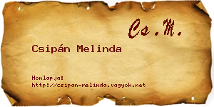 Csipán Melinda névjegykártya